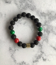 Load image into Gallery viewer, RED GREEN YELLOW AND BLACK BEADED BRACELETS