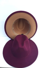 Load image into Gallery viewer, Two Tone Women & Men Wide Brim Fedora Hat