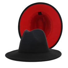 Load image into Gallery viewer, Two Tone Women & Men Wide Brim Fedora Hat
