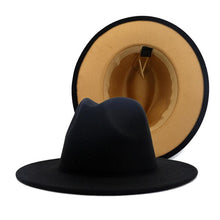 Load image into Gallery viewer, Two Tone Women & Men Wide Brim Fedora Hat