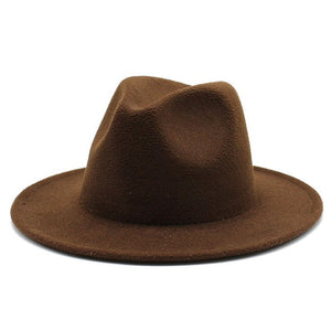 Women & Men Wide Brim Fedora Hat