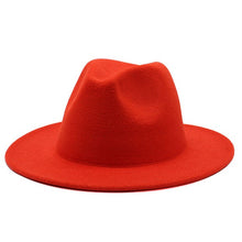 Load image into Gallery viewer, Women &amp; Men Wide Brim Fedora Hat
