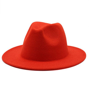 Women & Men Wide Brim Fedora Hat