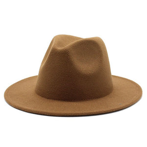 Women & Men Wide Brim Fedora Hat