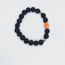 Load image into Gallery viewer, Lava stone Skull Bracelets
