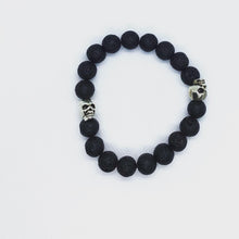 Load image into Gallery viewer, Lava stone Skull Bracelets
