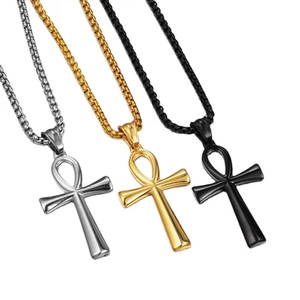 Unisex Ankh Life Symbol Stainless Steel Necklace