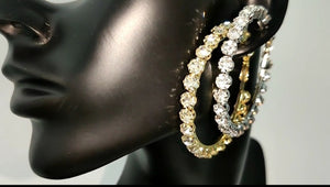 Rhinestone Hoop Earrings