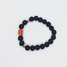 Load image into Gallery viewer, Lava stone Skull Bracelets
