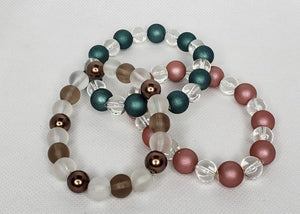 Matte color and clear bracelet