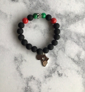 RED GREEN YELLOW AND BLACK BEADED BRACELETS