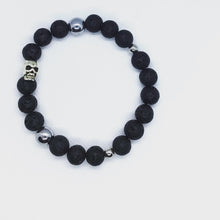 Load image into Gallery viewer, Lava stone Skull Bracelets
