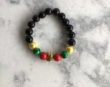 Load image into Gallery viewer, RED GREEN YELLOW AND BLACK BEADED BRACELETS
