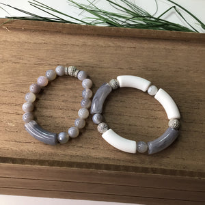 Acrylic tube beaded bracelets