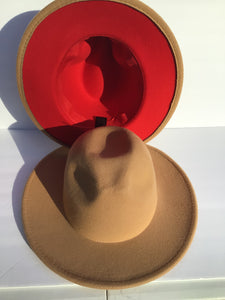 Two Tone Women & Men Wide Brim Fedora Hat