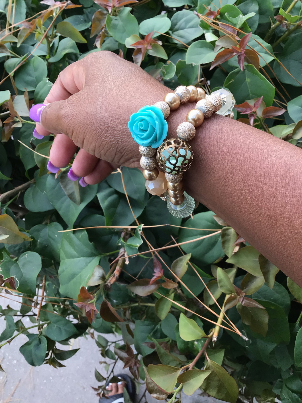 Blue rose bracelets