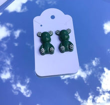 Load image into Gallery viewer, Rhinestone CZ Teddy Bear Stud Earrings
