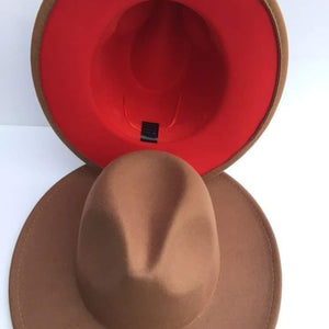 Two Tone Women & Men Wide Brim Fedora Hat