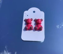 Load image into Gallery viewer, Rhinestone CZ Teddy Bear Stud Earrings
