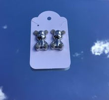 Load image into Gallery viewer, Rhinestone CZ Teddy Bear Stud Earrings

