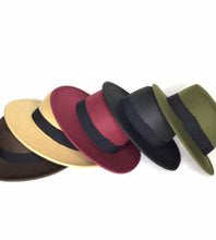 Load image into Gallery viewer, Classic Unisex Flat Top Wide Brim Hat
