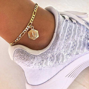 Gold Custom Initial Anklet (A-Z)