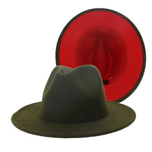 Load image into Gallery viewer, Two Tone Women &amp; Men Wide Brim Fedora Hat
