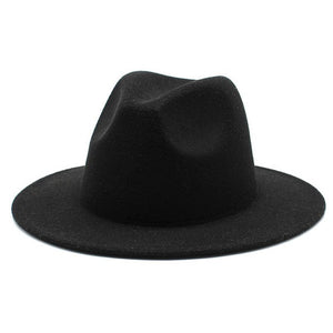 Women & Men Wide Brim Fedora Hat