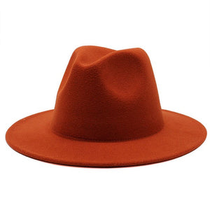 Women & Men Wide Brim Fedora Hat