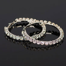 Load image into Gallery viewer, Rhinestone Hoop Earrings
